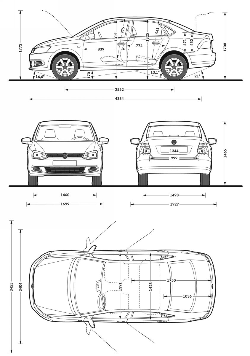 Volkswagen polo чертеж